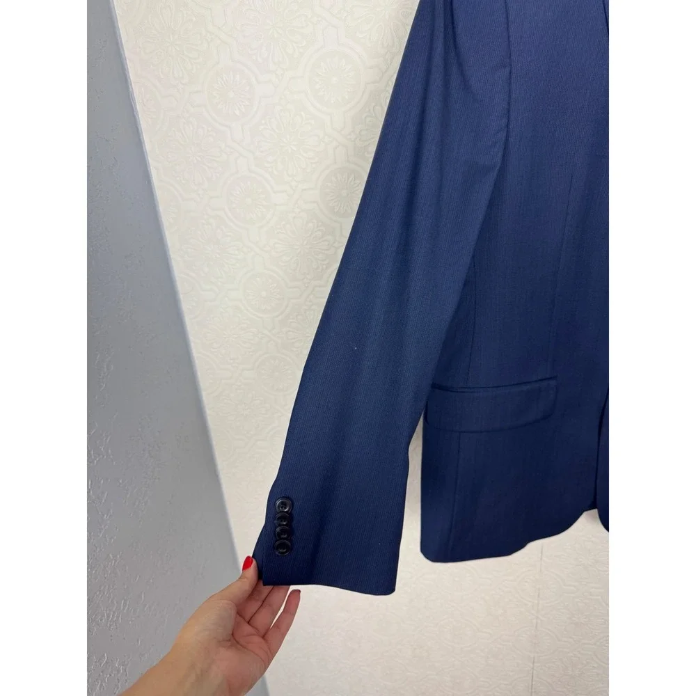 Michael Kors Mens Blue Wool Blend 2 Button Blazer‎ Sport Coat Jacket 40R 40 R